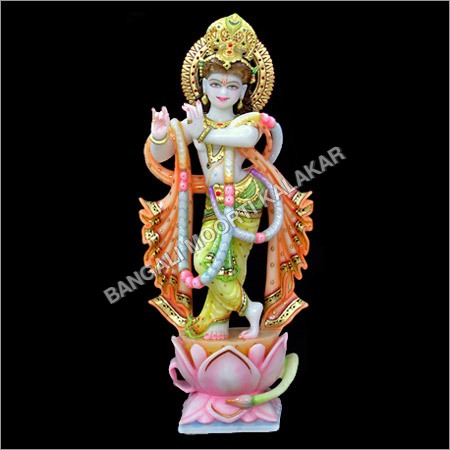 Krishna Standing On Lotus Statue