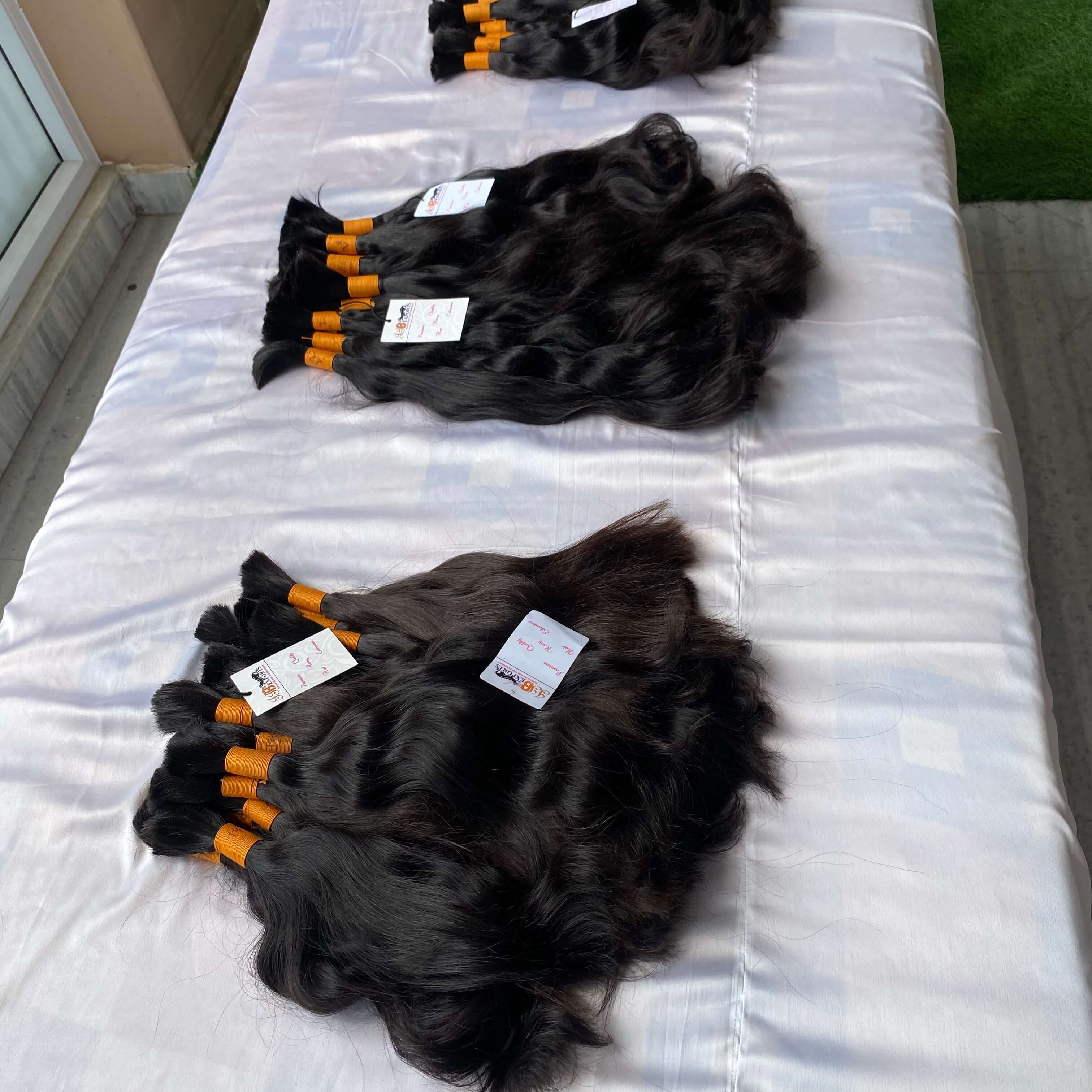 Single donor raw unprocessed natural virgin human bulk hair