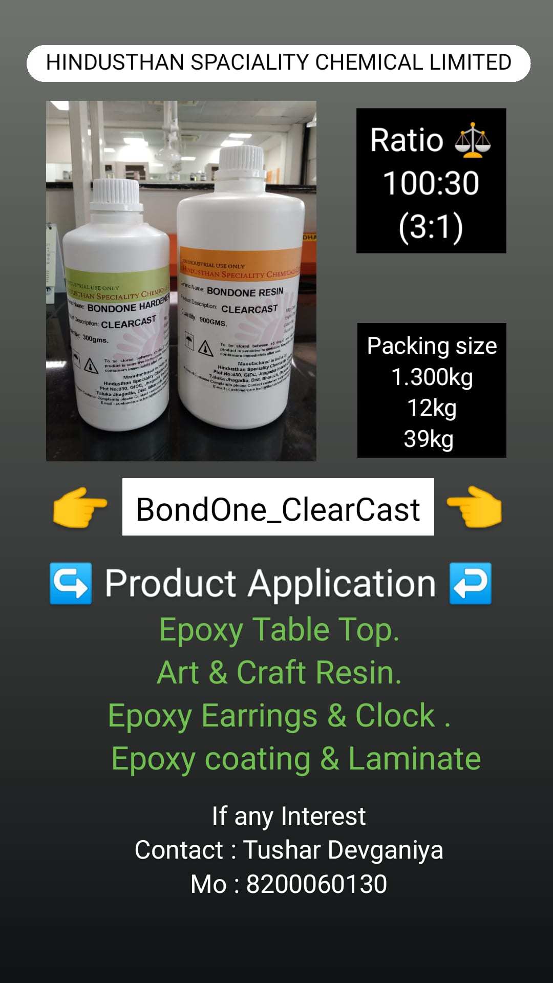 Bondone Clearcast Resin Hardener