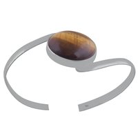 Malachite Natural Gemstone Oval 925 Sterling Solid Silver Handmade Bangle