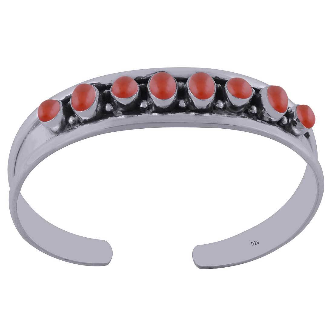 Rainbow Natural Gemstone Oval 925 Sterling Solid Silver Handmade Bangle
