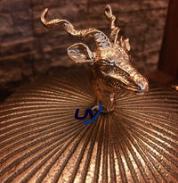 Gold Reindeer Head Ice Bucket