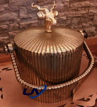 Gold Reindeer Head Ice Bucket