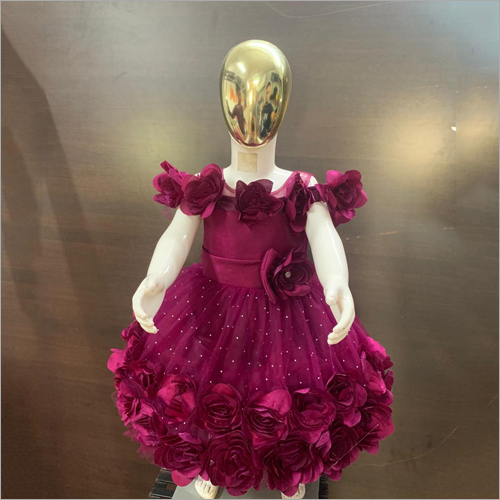 Sleeveless Girls Designer Frock