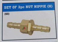 Set of 3pc Brass Nut Nipple (H)
