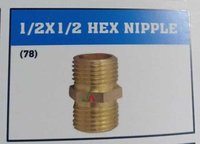 1/2 x 1/2 Brass Hex Nipple