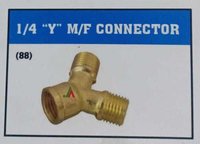1/4 Y M/F Brass Connector