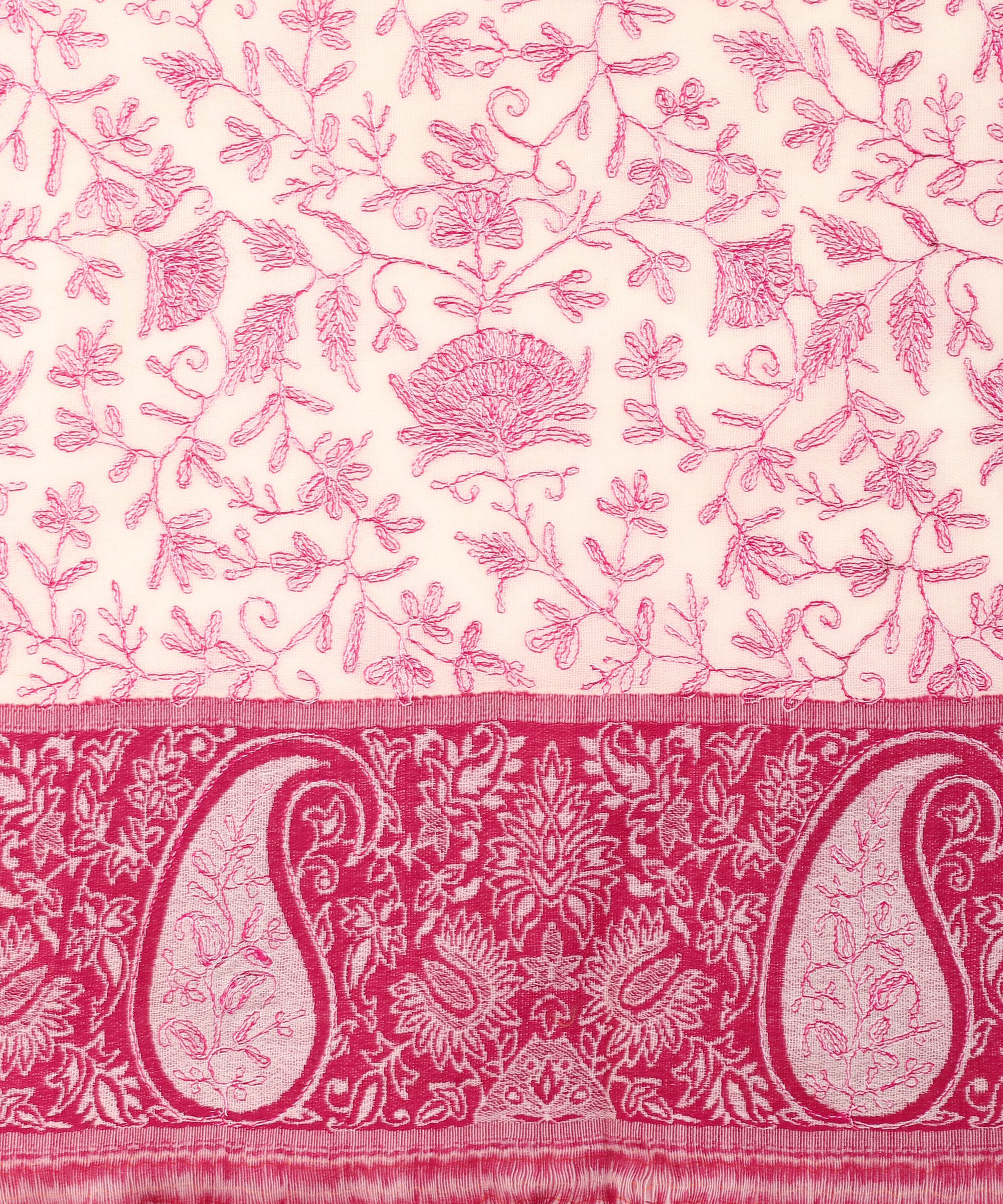 Pashmina Fine Wool Lace With Shimmer Self Design Stole