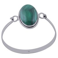 Tiger Eye Natural Gemstone Round 925 Sterling Solid Silver Handmade Bangle