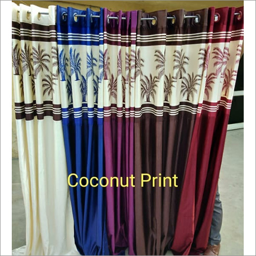 Long Crush Patch Coconut Printed Curtains