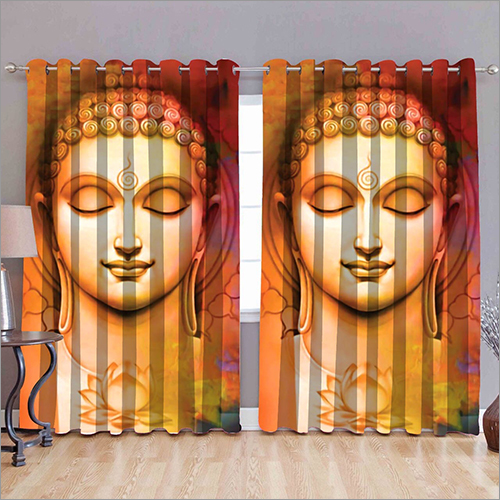 Lord Buddha Printed Window Curtains