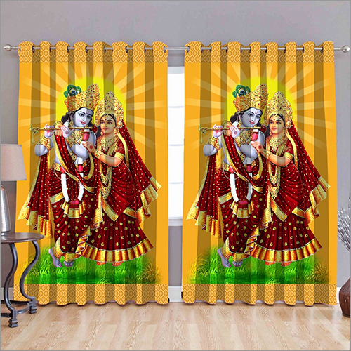 Lord Radha Krishna Printed Curtains