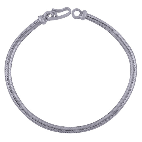 Plain 925 Sterling Solid Silver Bracelet Diameter: Length:8 Inch X Width:3 Mm Millimeter (Mm)