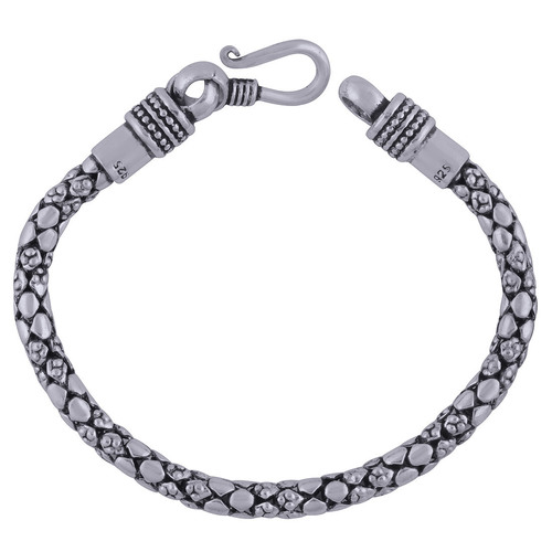 Textured Plain 925 Sterling Solid Silver Bracelet
