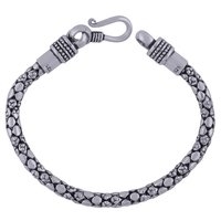 Textured Plain 925 Sterling Solid Silver Bracelet