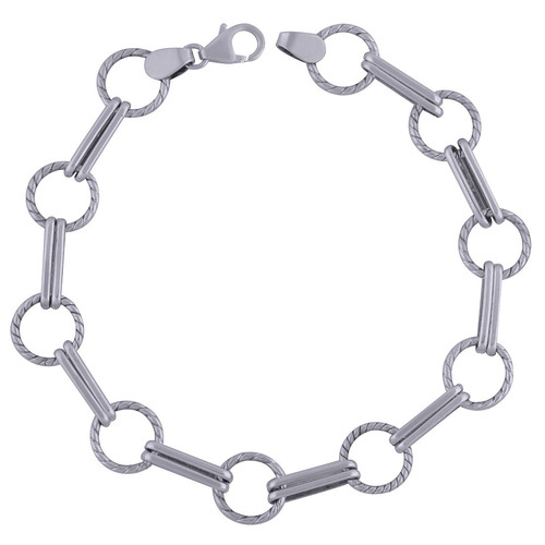 Plain Circle 925 Sterling Solid Silver Bracelet