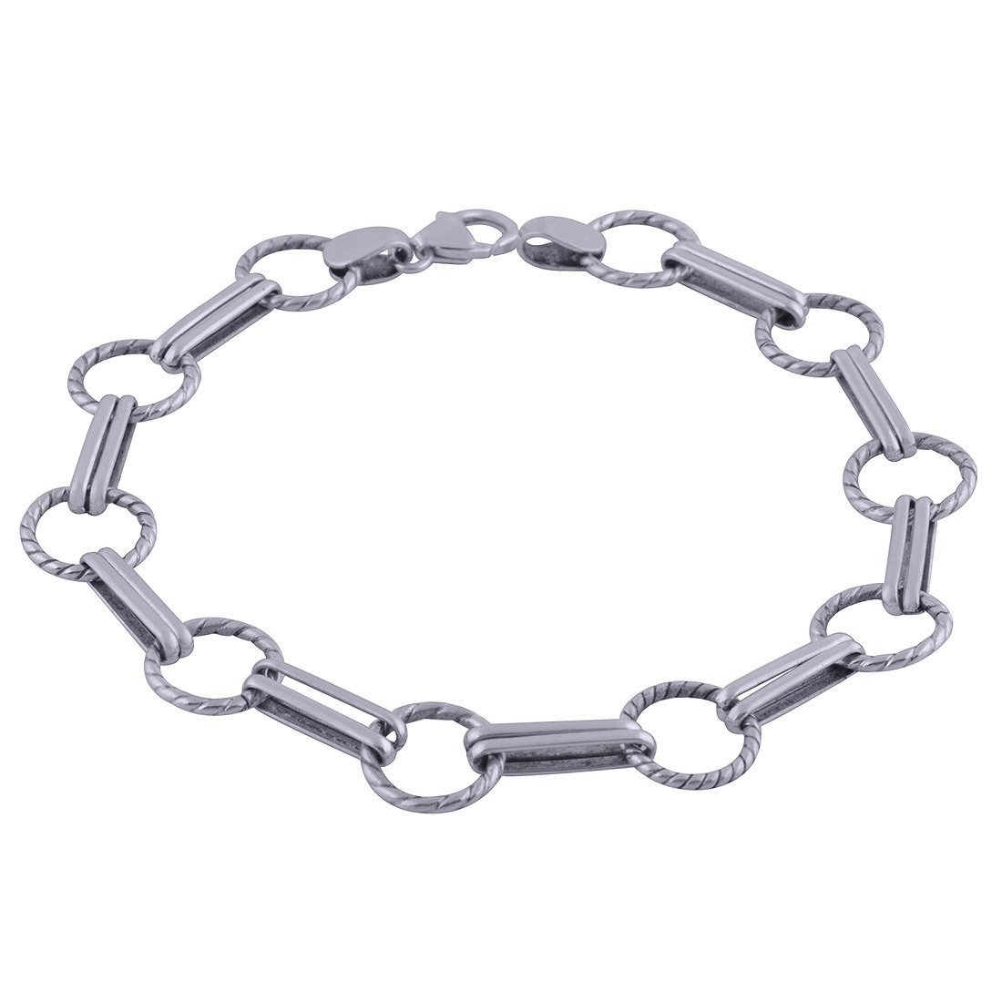 Plain Circle 925 Sterling Solid Silver Bracelet