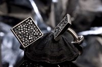 VISHWA Sterling Silver Swarovski Marcasite Cufflinks for Mens