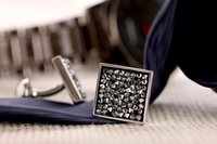 VISHWA Sterling Silver Swarovski Marcasite Cufflinks for Mens