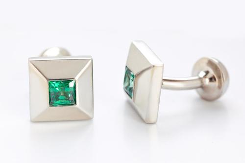 VISHWA Sterling Silver Cufflinks Swarovski Stones for Mens Gift Corporate Gift By AMAN ORNAMENTS