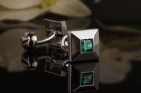 VISHWA Sterling Silver Cufflinks Swarovski Stones for Mens Gift Corporate Gift