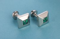 VISHWA Sterling Silver Cufflinks Swarovski Stones for Mens Gift Corporate Gift