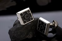 VISHWA Sterling Silver Black Enamel Ball Return lock For Mens Perfect Gift