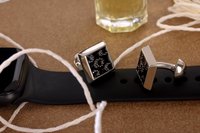 VISHWA Sterling Silver Black Enamel Ball Return lock For Mens Perfect Gift