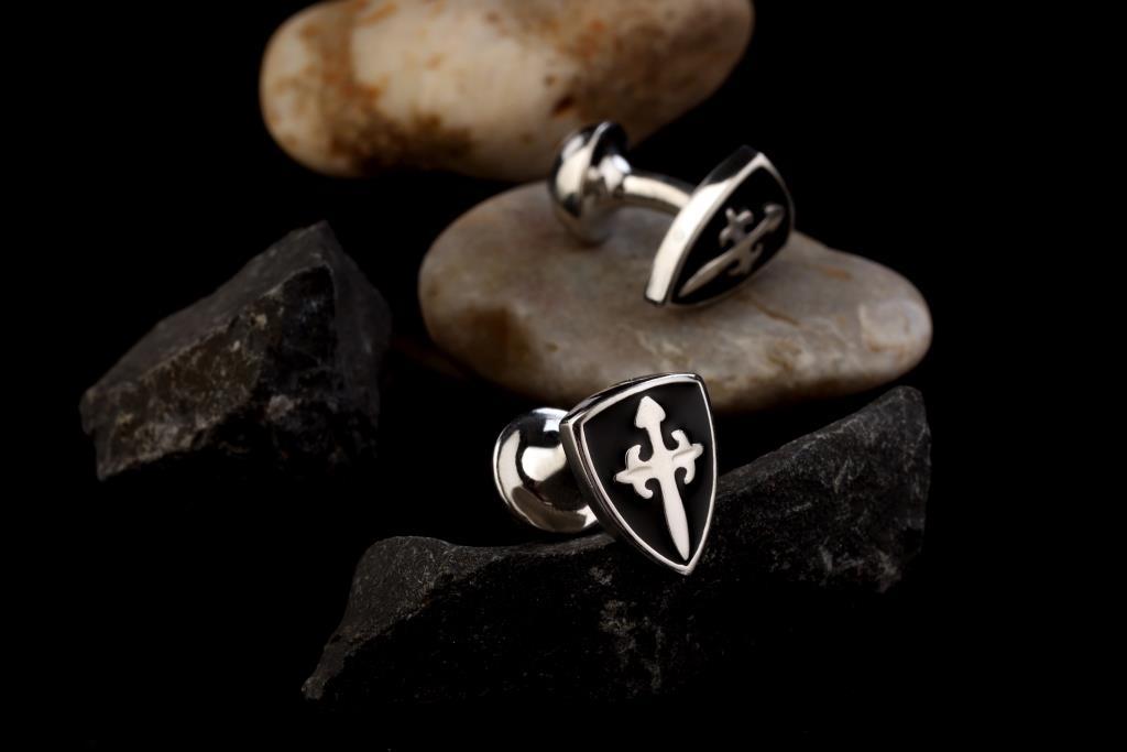 VISHWA Sterling Silver Knight Shield, Ball Return Lock for Mens Anniversary Gift