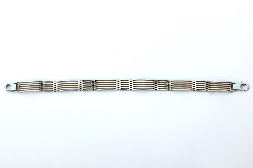 Sterling Silver Two-Tone 6 Line  Light Weight Bracelets UNISEX