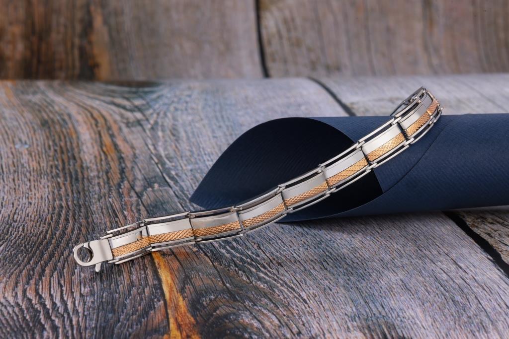 Sterling Silver Two-Tone Bracelets, Light Weight for UNISEX