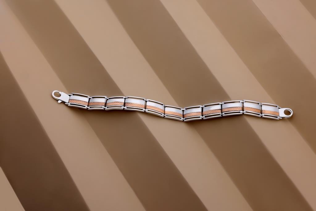 Sterling Silver Two-Tone Bracelets, Light Weight for UNISEX