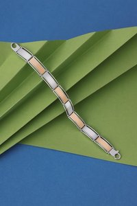 Sterling Silver Two-Tone, Light Weight Classy Bracelets for UNISEX