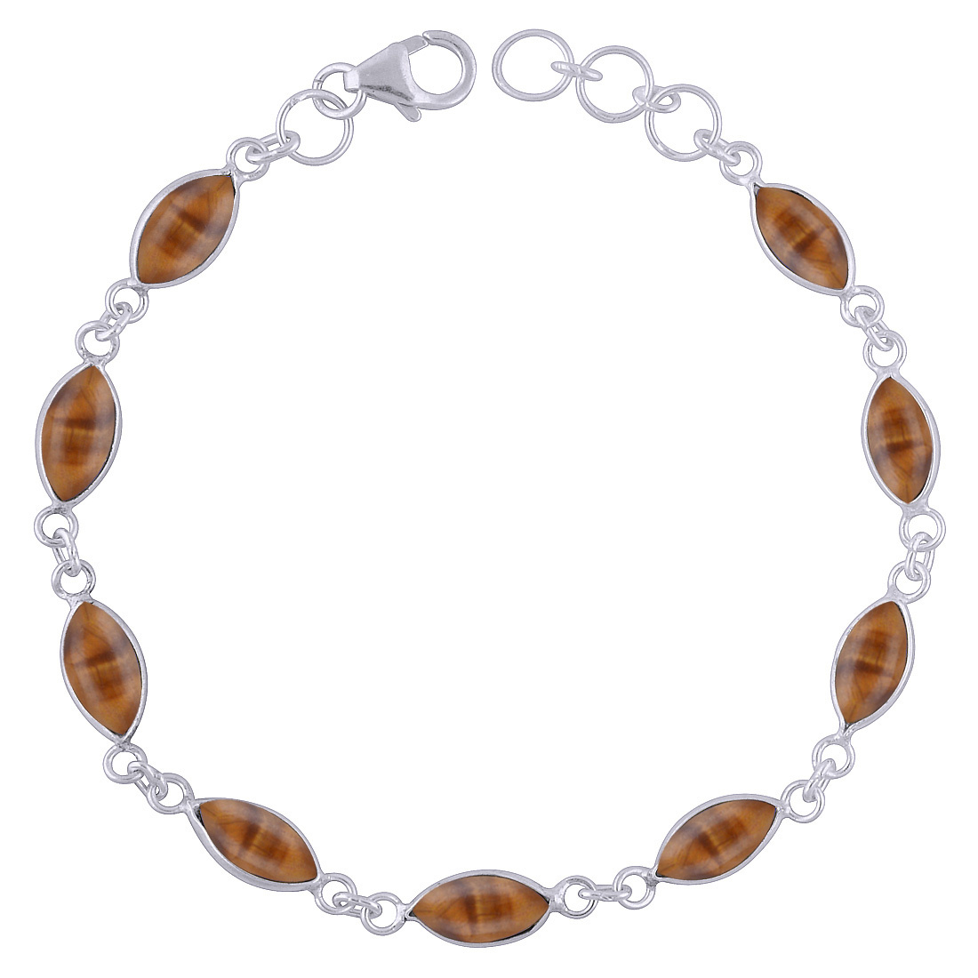 Lapis Natural Gemstone 925 Sterling Solid Silver Marquise Cabochon Handmade Bracelet