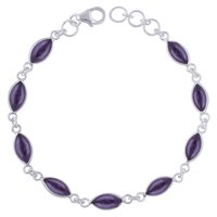 Lapis Natural Gemstone 925 Sterling Solid Silver Marquise Cabochon Handmade Bracelet