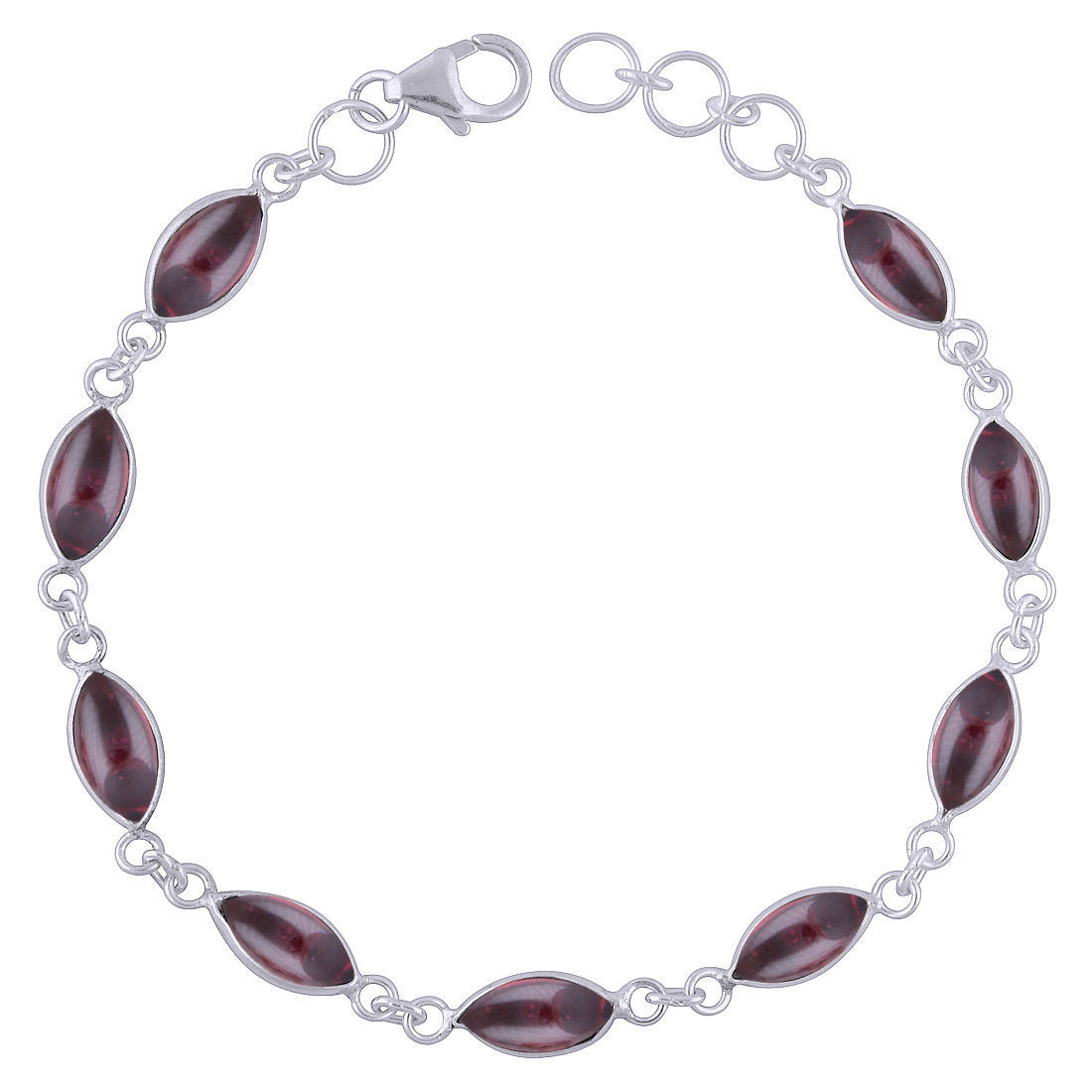 Lapis Natural Gemstone 925 Sterling Solid Silver Marquise Cabochon Handmade Bracelet