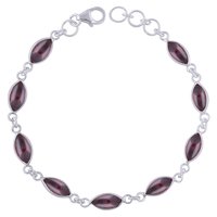 Lapis Natural Gemstone 925 Sterling Solid Silver Marquise Cabochon Handmade Bracelet
