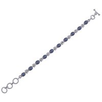 Rainbow Natural Gemstone 925 Sterling Solid Silver Oval Cabochon Handmade Bracelet