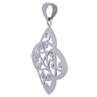 Authentic Jali Cut Work Plain 925 Sterling Solid Silver Pendant