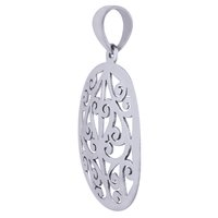 Authentic Jali Cut Work Plain 925 Sterling Solid Silver Pendant