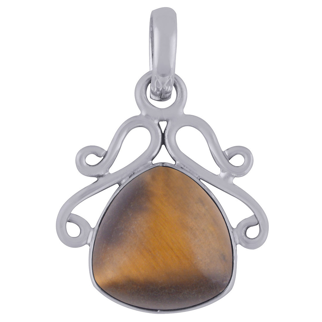 Rose Quartz Natural Gemstone 925 Sterling Solid Silver Trillion Cabochon Handmade Pendant