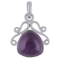 Rose Quartz Natural Gemstone 925 Sterling Solid Silver Trillion Cabochon Handmade Pendant