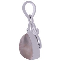 Rose Quartz Natural Gemstone 925 Sterling Solid Silver Trillion Cabochon Handmade Pendant