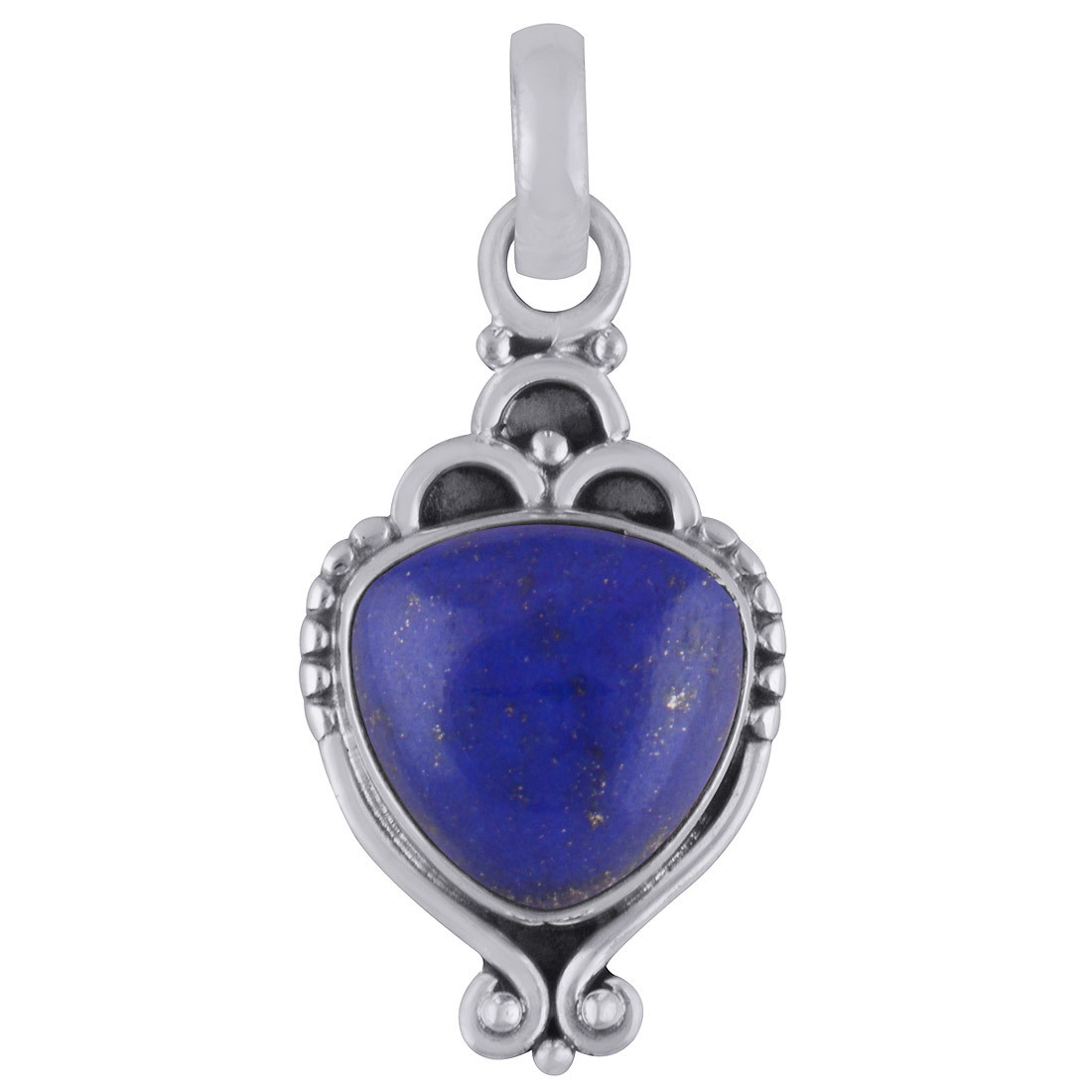 RAINBOW NATURAL GEMSTONE 925 STERLING SOLID SILVER TRILLION CABOCHON HANDMADE PENDANT