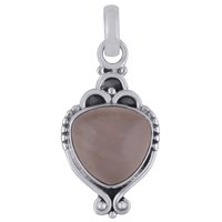 RAINBOW NATURAL GEMSTONE 925 STERLING SOLID SILVER TRILLION CABOCHON HANDMADE PENDANT