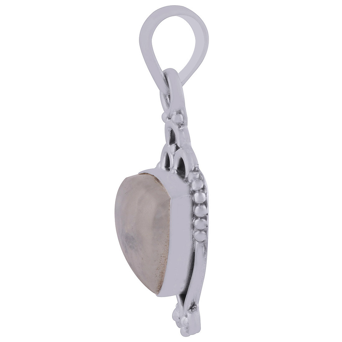RAINBOW NATURAL GEMSTONE 925 STERLING SOLID SILVER TRILLION CABOCHON HANDMADE PENDANT