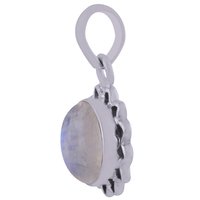 RAINBOW NATURAL GEMSTONE 925 STERLING SOLID SILVER ROUND CABOCHON HANDMADE PENDANT