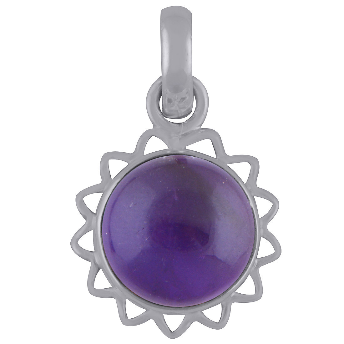 RAINBOW NATURAL GEMSTONE 925 STERLING SOLID SILVER ROUND CABOCHON HANDMADE PENDANT