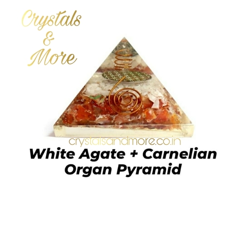 White Agate + Orgone Pyramid