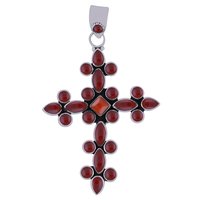 GARNET NATURAL GEMSTONE 925 STERLING SOLID SILVER MULTIPLE SHAPE CABOCHON STONE HANDMADE PENDANT